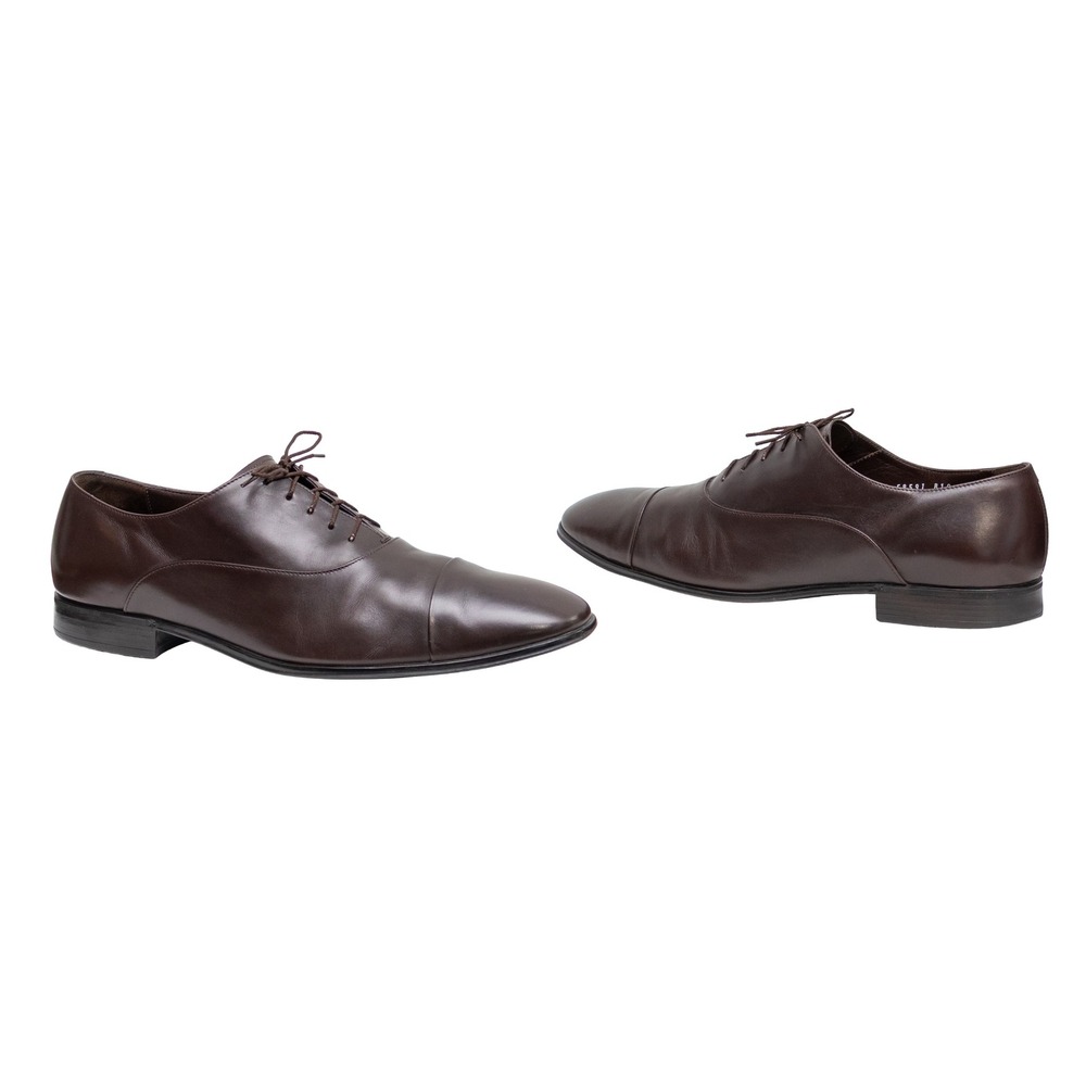 Salvatore Ferragamo Mens Brown Leather Cap Toe Oxford Dress Shoes 58591 Size 11D